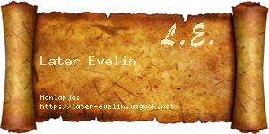 Later Evelin névjegykártya